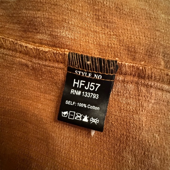 POL Clothing Frayed Hem Brown Corduroy Trucker Jacket - Picture 11 of 11